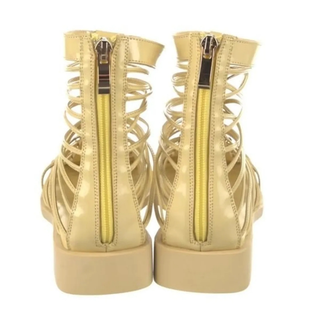 NIB! VIVIENNE HU Leather Lemon Gladiator Studded Ankle Boots - Picture 6 of 10